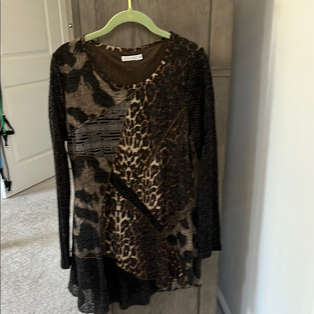 Animal Print Long Sleeve Top